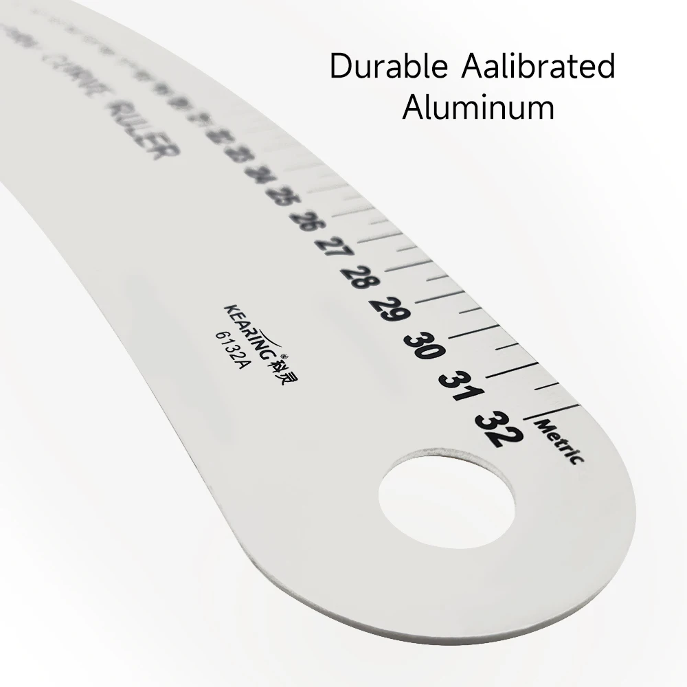 Kearing Vary Form Curve Ruler Aluminiowa linijka do patchworku Narzędzie do szycia Miarka Krawiec Szablon DIY Akcesoria do szycia