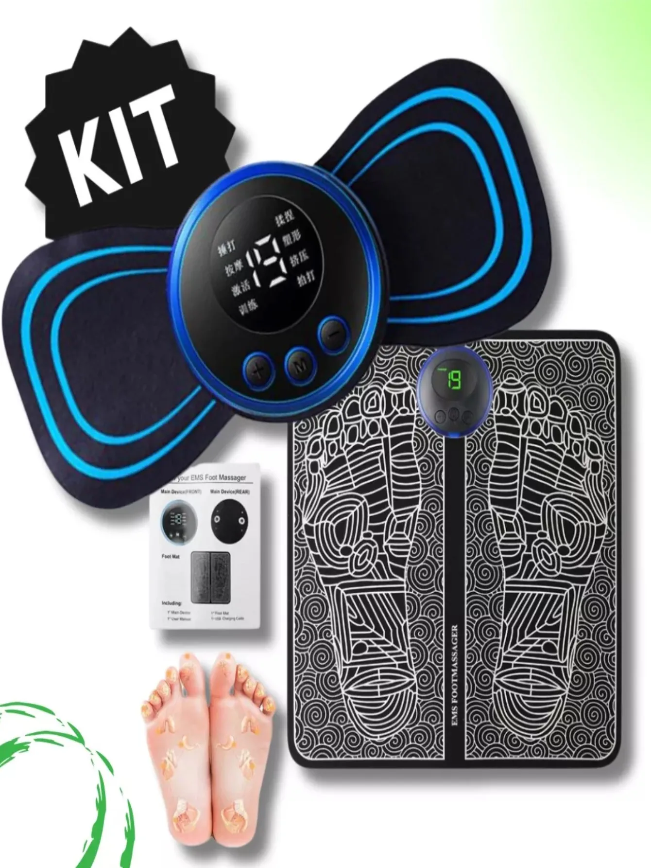 Kit Massageador Elétrico, Massageador Cervical, Alivia Dores No Corpo