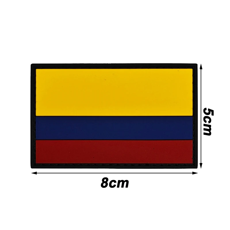 The Republic of Colombia Flag PVC Armband Rubber Patch Clothing Personality Accessories