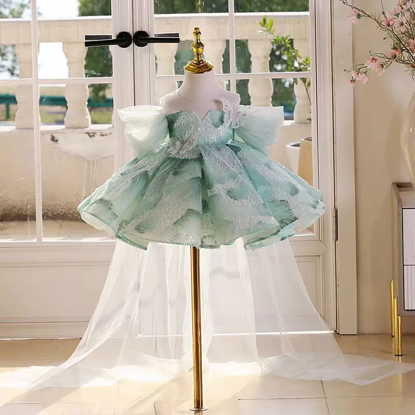 Dreamy Vow D050 Charming Off-Shoulder Butterfly Decoration Flower Girl  Dress With Bow Sleeveless Wedding Evening Short Ball Gown - AliExpress
