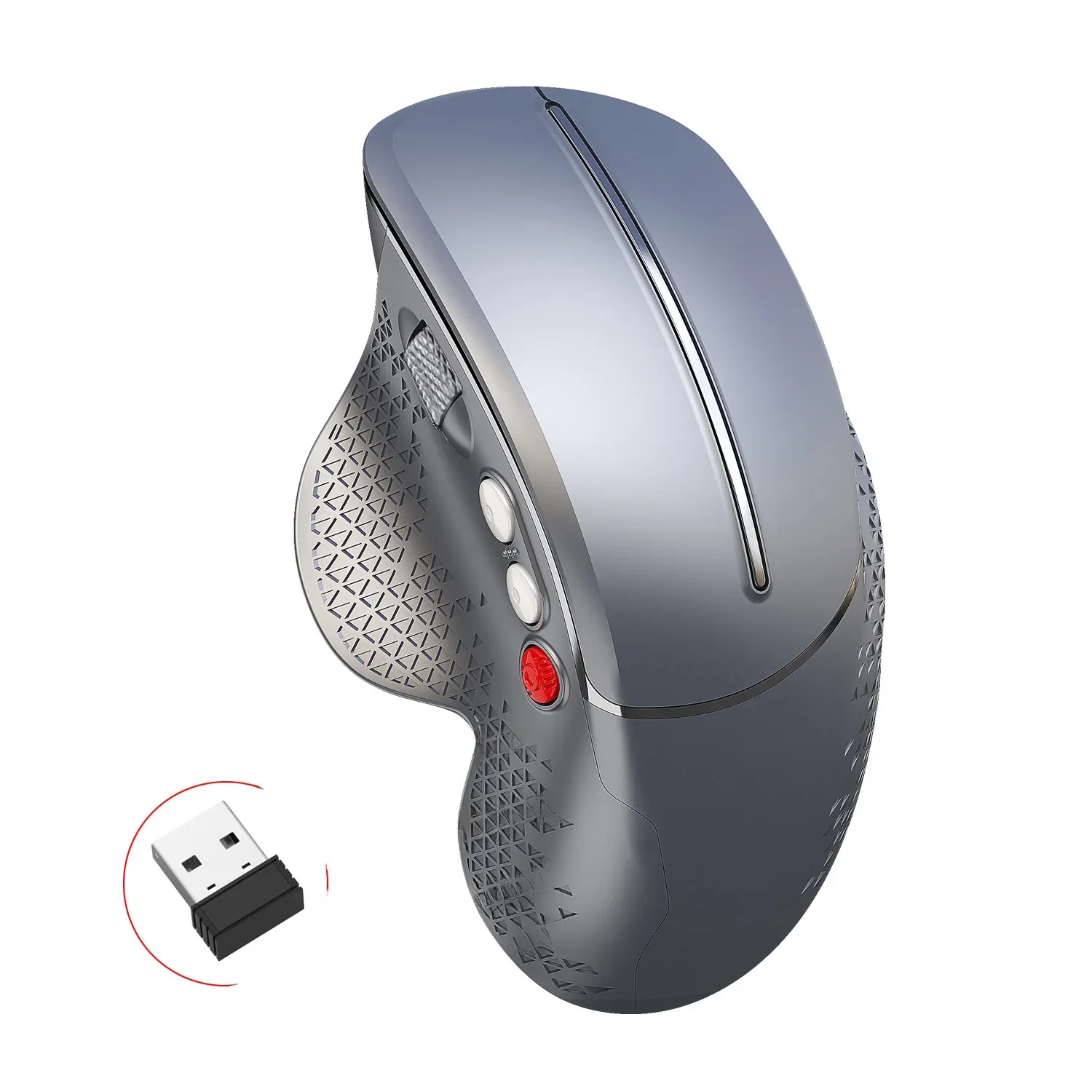 Souris Verticale Ergonomique Sans Fil 2.4G, Roulette Latérale en Métal, pour Ordinateur Portable et PC