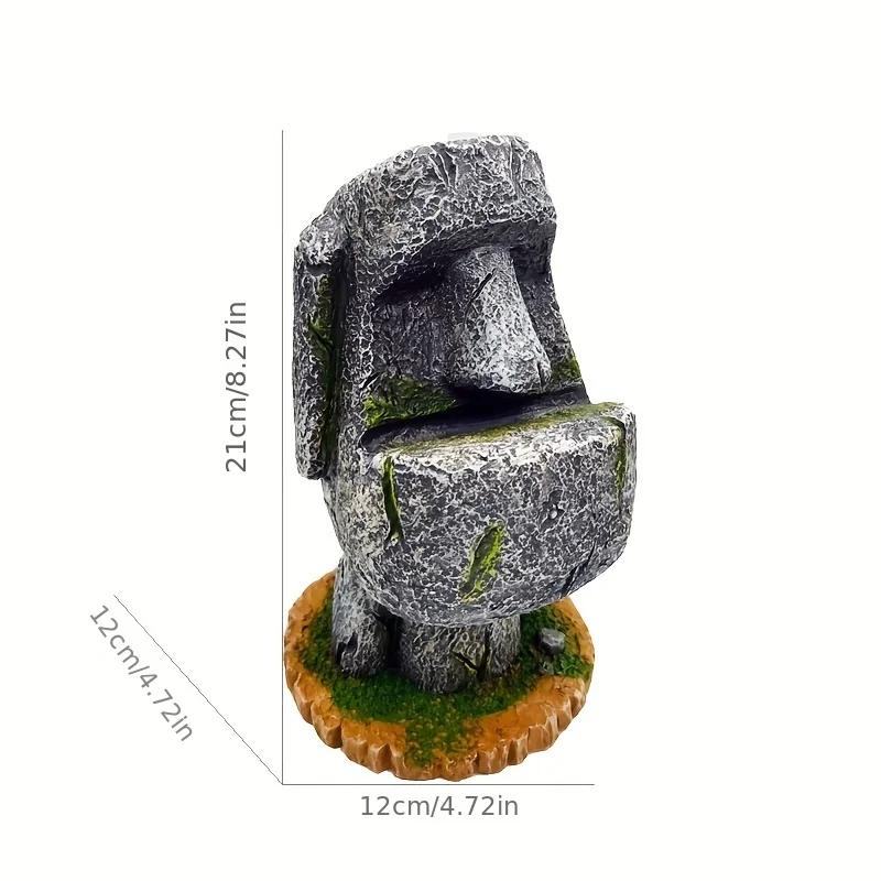 Imagem -06 - Único Moai Pedra Estátua Resina Pen Holder Papelaria Criativa Caixa de Armazenamento Decorativo Home Ornamentos