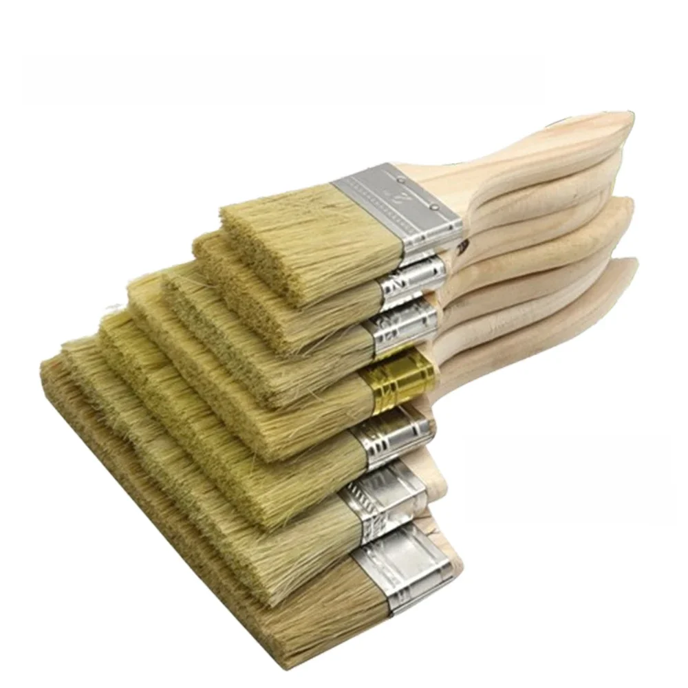 1Piece Paint Brushes Durable Wooden Handle Bristle Premium Painting Tool Brush for Furniture Home Wall Painting