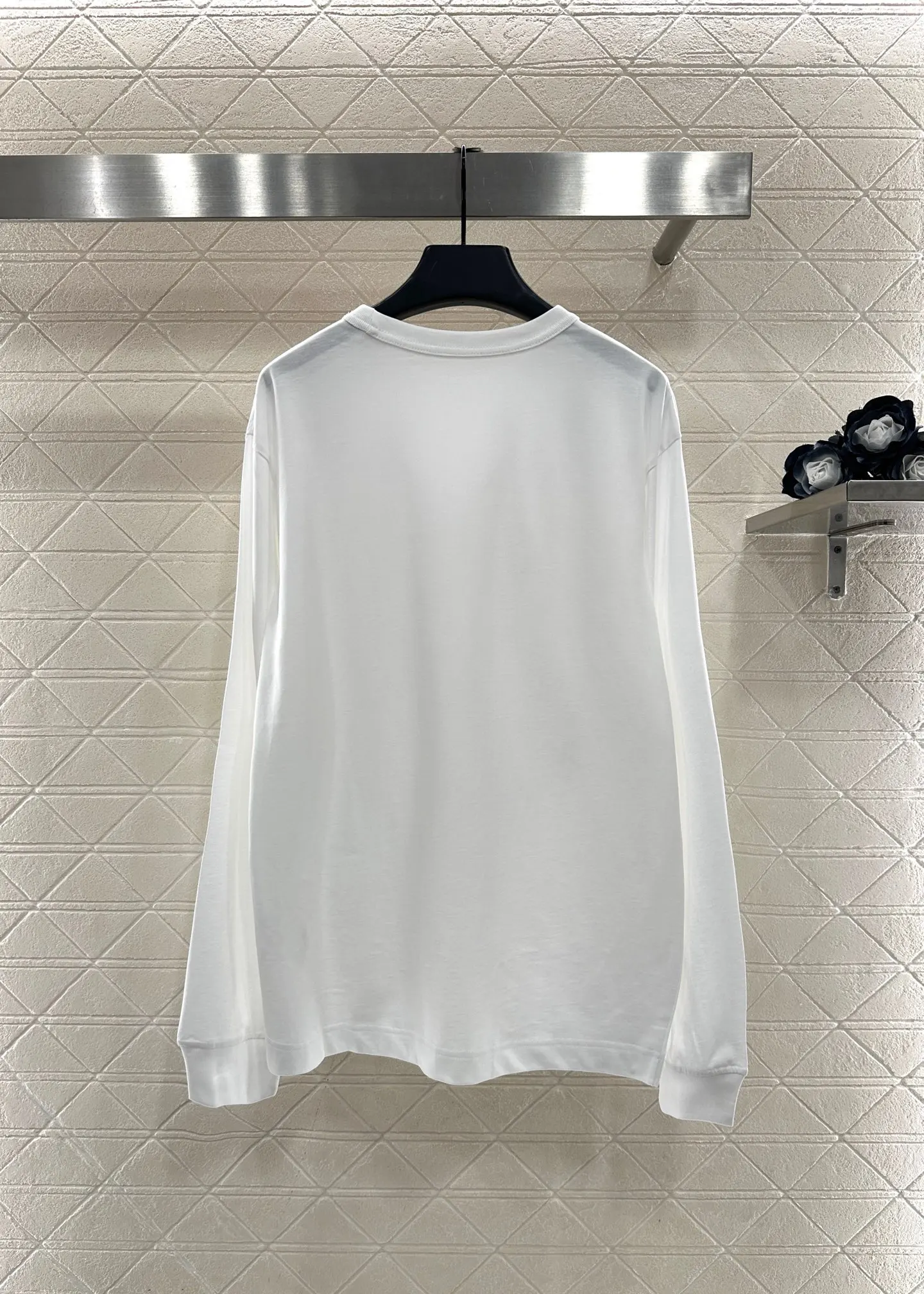 

25 autumn/winter new letter printed round neck long sleeved women's trendy casual sports style pure cotton high-end T-shirt top