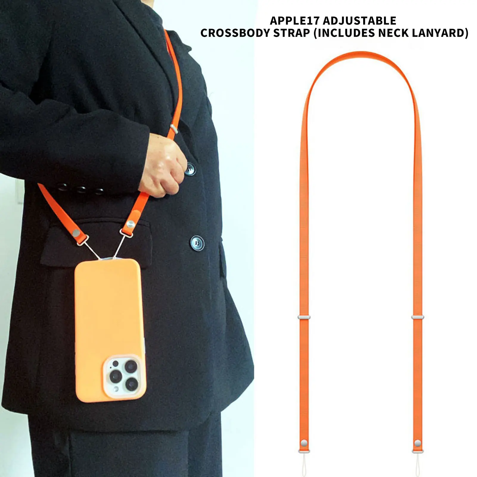 

Плетеный магнитный шейный ремешок для iPhone 17, чехлы, регулируемый шейный ремешок через плечо, многофункциональный ремешок с защитой от потери