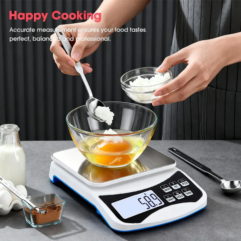 Digitale Küchenwaage 5 kg x 0,1 g, 10 kg/1 g LCD-Anzeige Analytische Waage Schmuckwaage Präzisions-Elektronikwaage Wissenschaftliche Waage 0,1 g für Labor, Küche und Lebensmittelmessungen (Batterie
