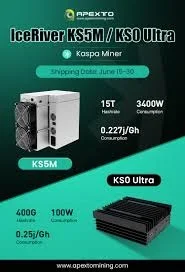 

D новый запас IceRiver KS5M Kaspa Miner 15T 3400W KAS с блоком питания