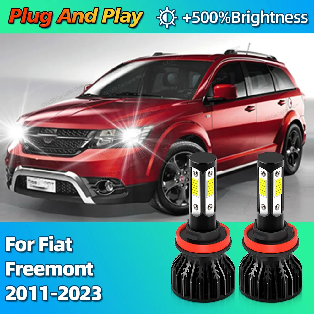 2Pcs Turbo 30000Lm Car Headlight LED Bulbs CANBUS Lights H11 For Fiat Freemont 2011 2012 2013 2014 2015 2016 2017 2018-2023