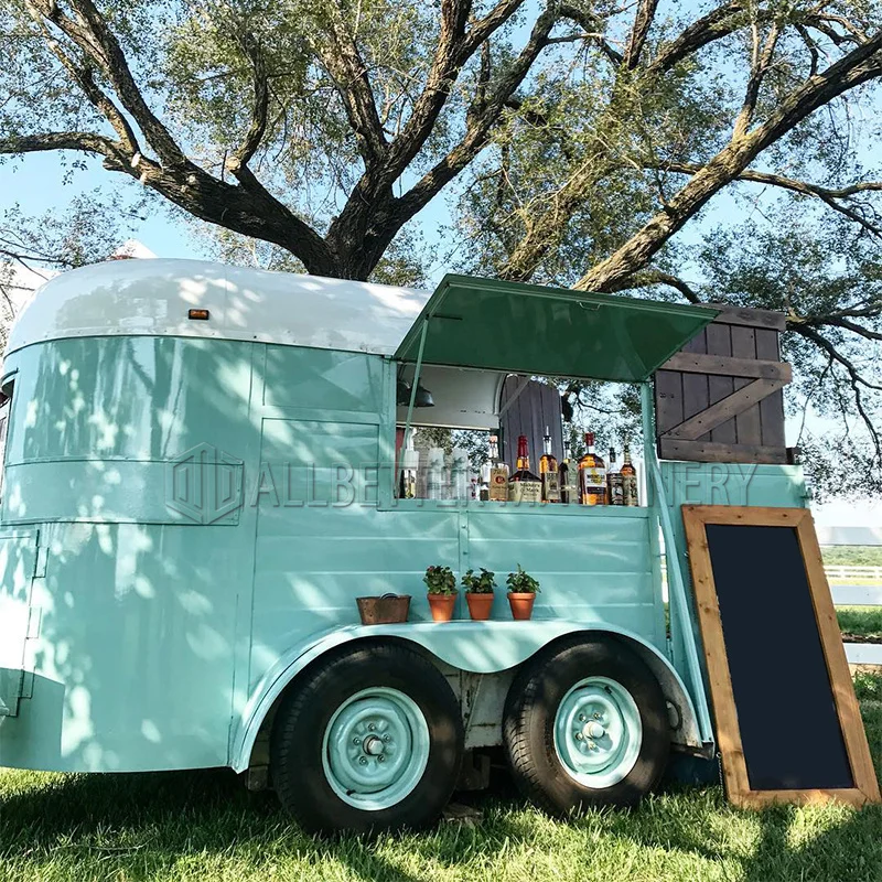 Allbetter Custom Vintage Bar Box Conversion Business Trailer Dessert Vending Ice Cream Food Truck Coffee Food Cart Horse Trailer