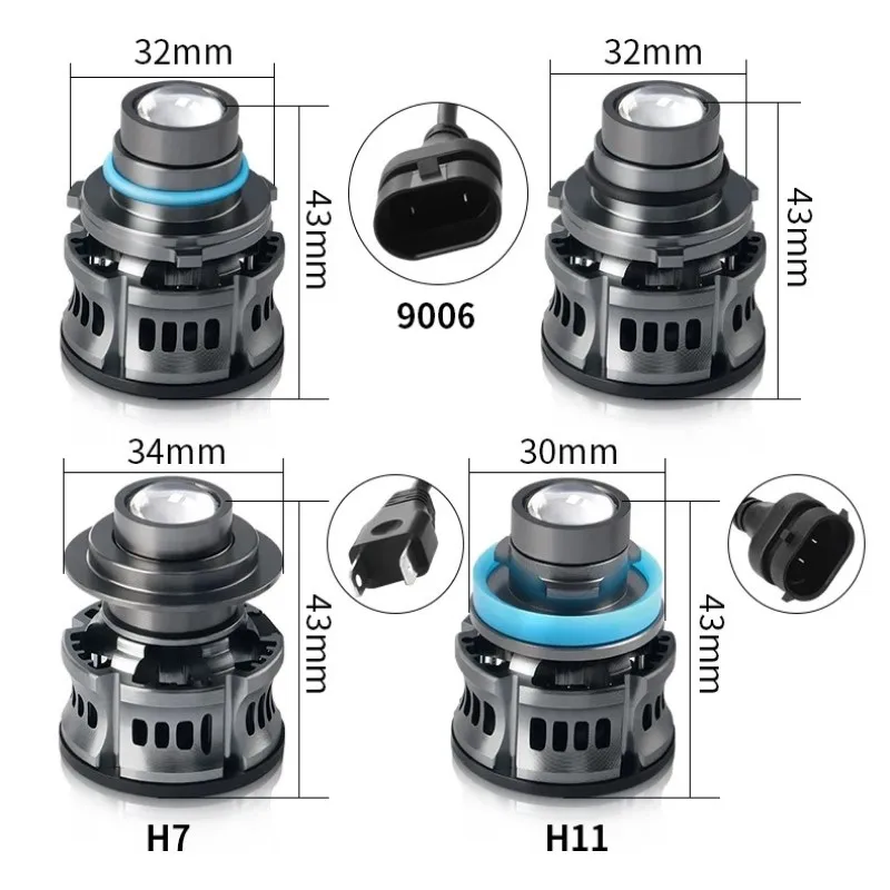 2pcs H7 H11 9005 9006 HB3 HB4 Spotlight Headlamp LED Light Bulbs Project Lens Headlight Projector Fog Lights Car Laser Headlight image 2