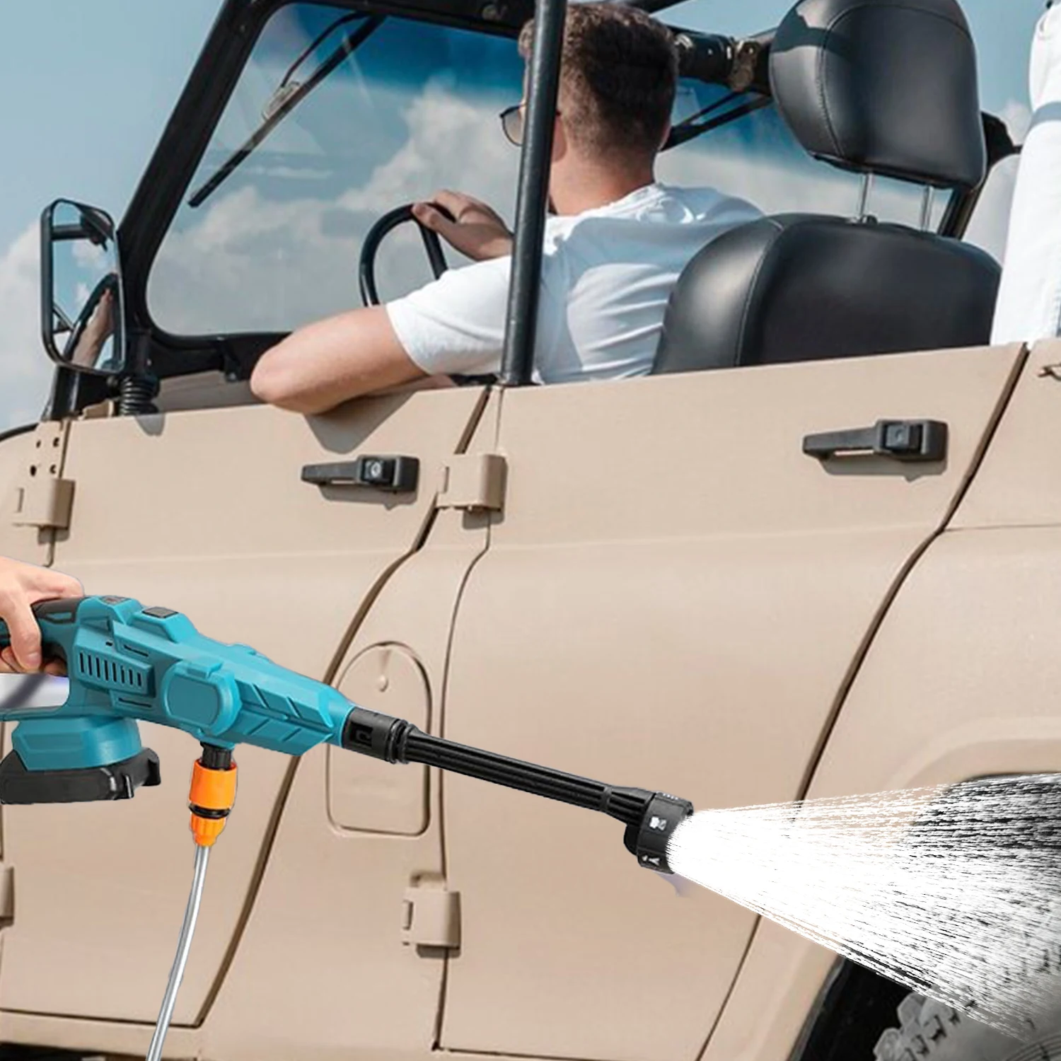 Car Wash Gun Wireless High Pressure Spray Nozzle Washer Cleaner Auto Home Cleaning Water Gun Lithium Battery Car Washing Machine