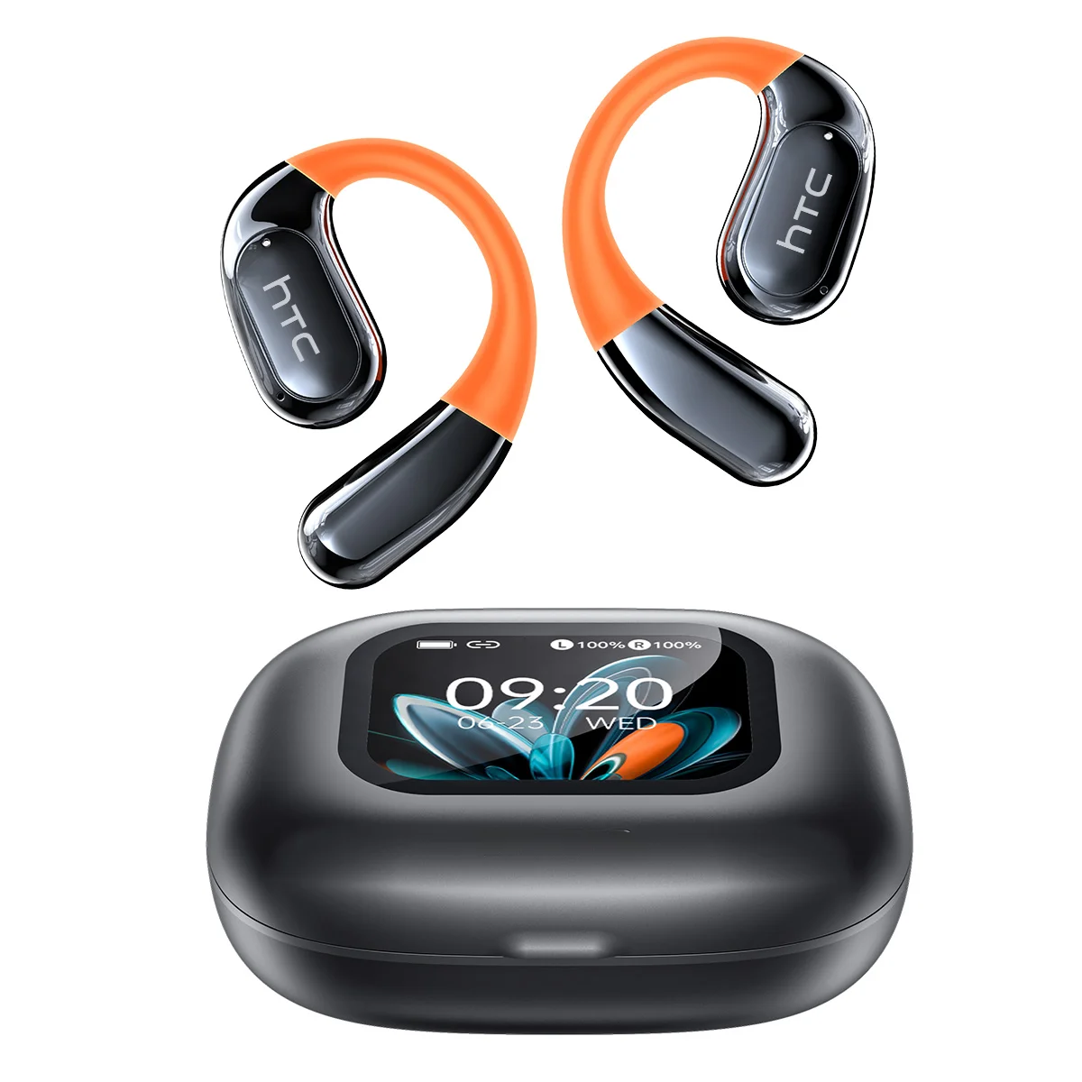 KI-Übersetzung für über 150 Sprachen NE27 Kabellose Bluetooth-Kopfhörer Open-Ear-Kopfhörer Full-HD-LCD-Display 50 Std. Wiedergabezeit Geringe Latenz Verbesserter Komfort