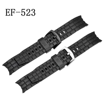 방수 PU 소프트 시계 밴드 스트랩 카시오 EF-550/ EF523 22mm 고무 스트랩 시계 밴드 카시오 Edifice EF550 팔찌 벨트 