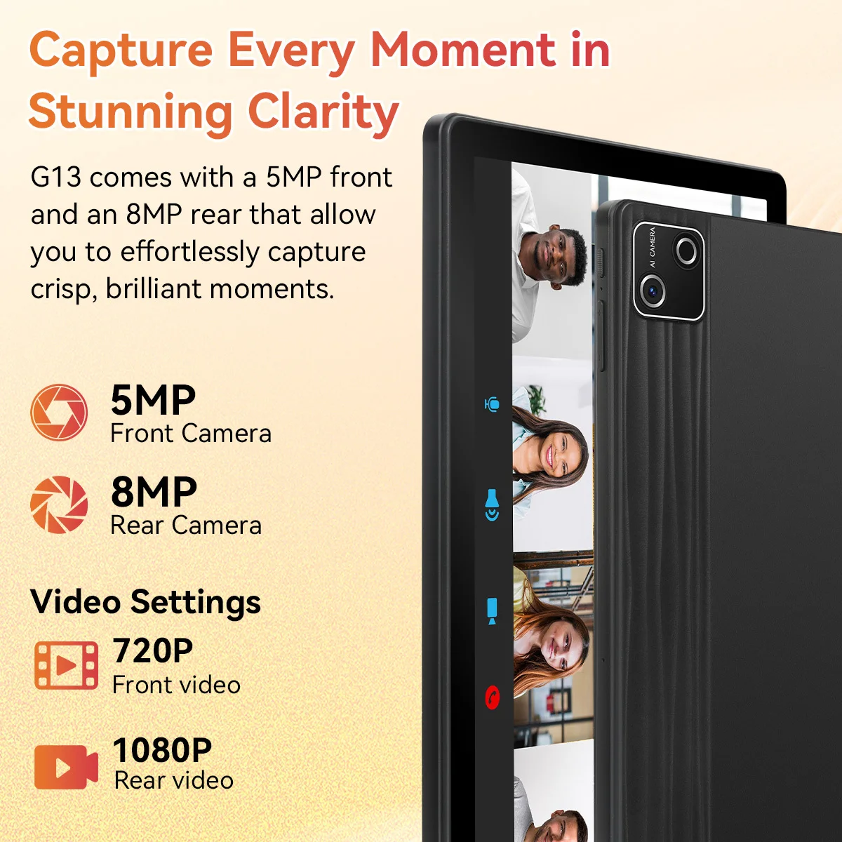BUFO G13 10.1 Inch Android 15 Tablet 30(6+24)GB+128GB 6200mAh Octa‑Core IPS HD Display Widevine L1 US Local Warehouse Stock