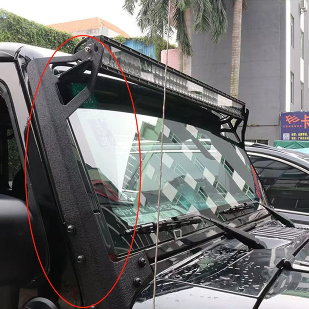 

SXMA J003 Прямой светодиодный светильник, кронштейн, верхний держатель лобового стекла, верхняя крыша, крепление для внедорожника для Jeep JK Wrangler 2007-2017