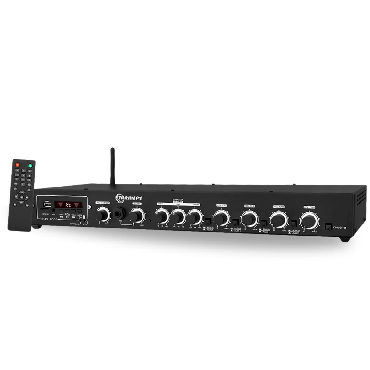 Amplificador Receiver De Som Ths 4004 400w 4 Canais Bt Usb