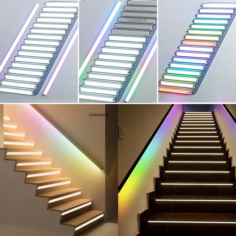 PIR Sensor Stair Light Controller 32CH Single Color 2CH RGB Pixel SPI LED Strip Dimmer Indoor Stairway Light Controller 5V-24V