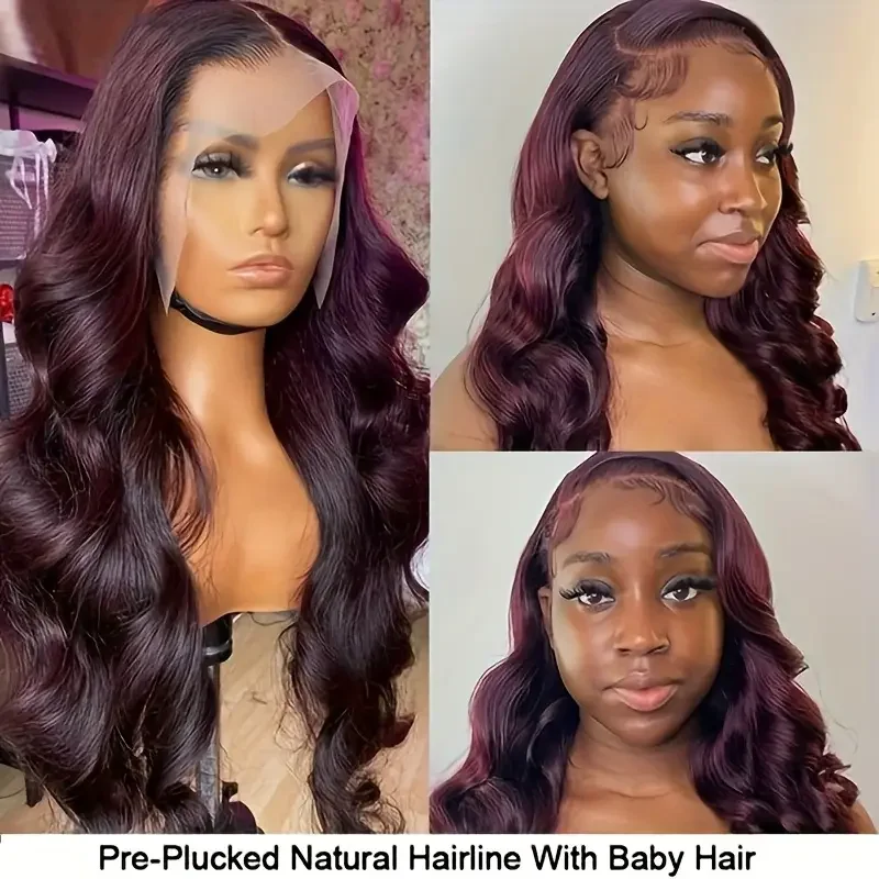 99j Hd Lace Front Human Hair Wig 13x6 Pre Plucked Transparent Lace Colored Body Wave Brazilian 13x4 Lace Frontal Wigs For Women