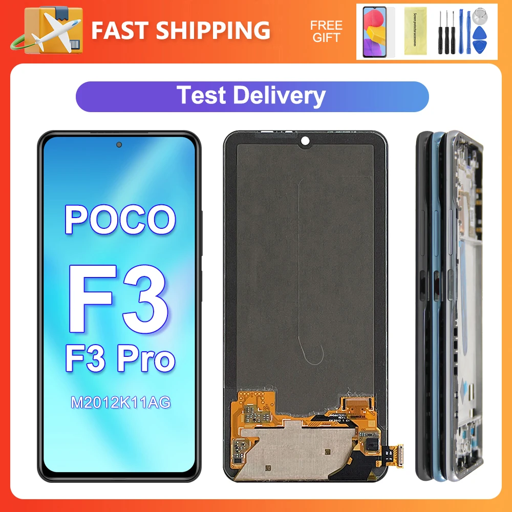 For Xiaomi Poco F3 6.67\'\'For  Mi PocoF3 M2012K11AG LCD Display Touch Screen Digitizer Assembly Replacement