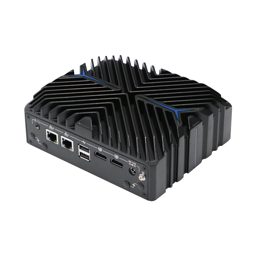 HUNSN DIN-rail zijmontage mini-pc, industriële pc, Windows 11/Linux Ubuntu, Core I7,BX10b,TPM2.0,SIM-slot,2COM,2LAN,2HDMI,WOL