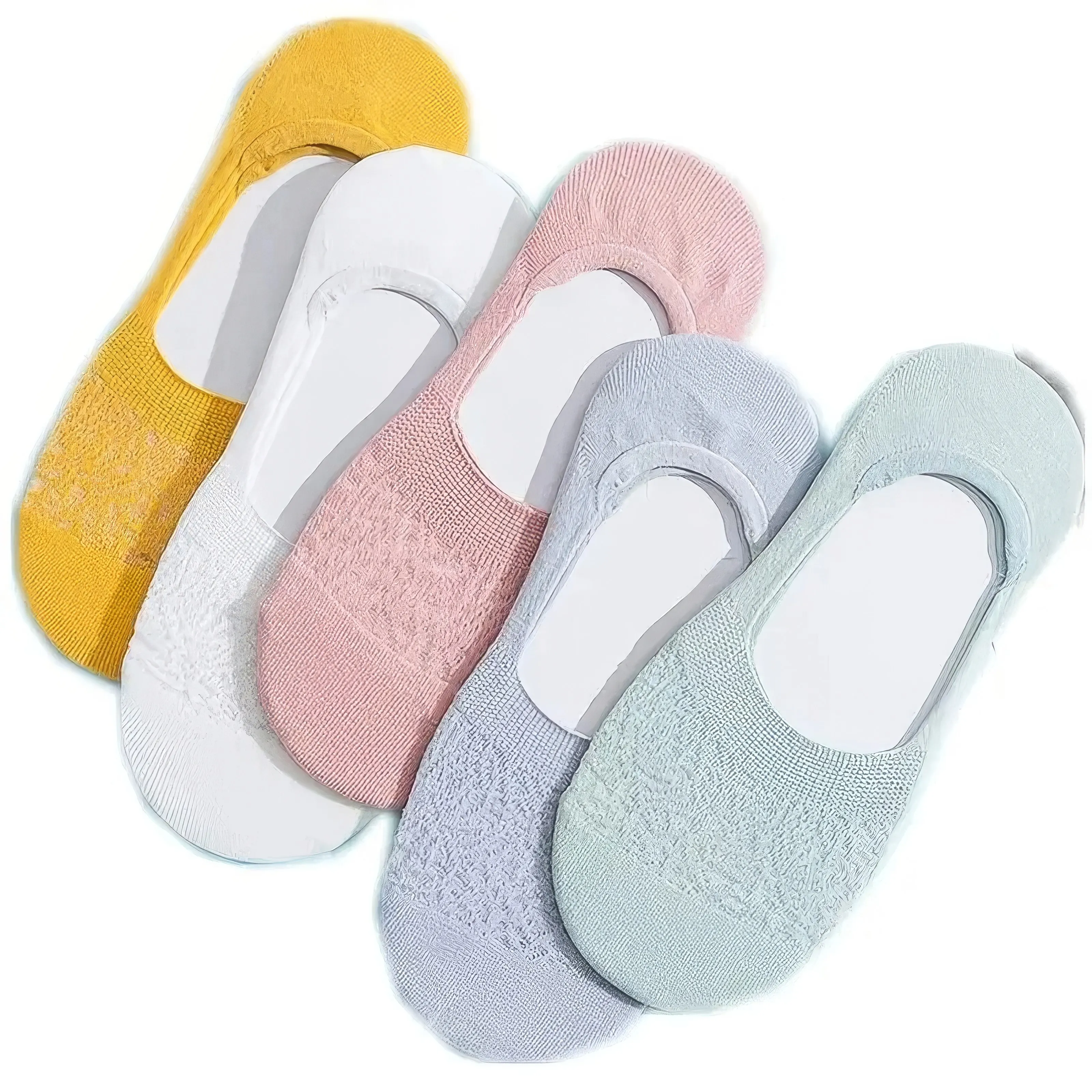 5 أزواج من جوارب الدانتيل غير المرئية - جوارب شفافة مريحة للغاية للنساء بألوان عارية متعددة #3