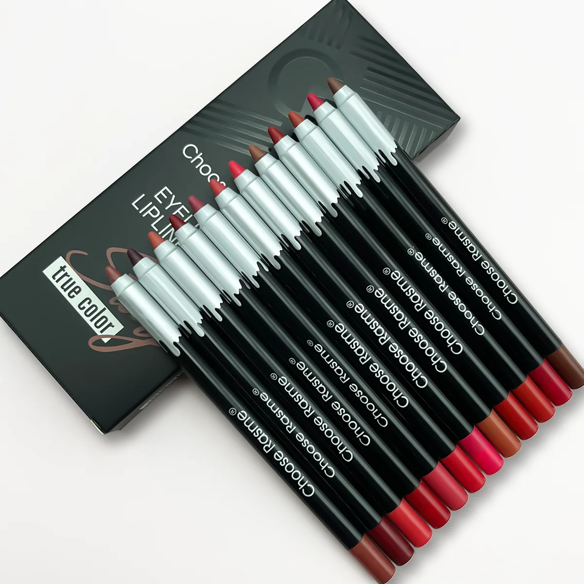 12Color Matte Lipstick Lipliner Kit  Velvet Lip Pencil Red Brown Lip Shadow Contour Tint Long Lasting Lip Liner Set