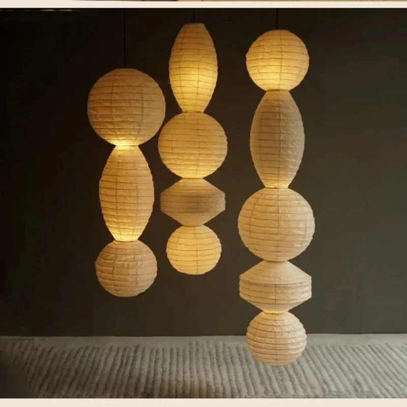 Noguchi hanglamp Japanse Akari Rijst hanglamp voor Slaapkamer Woonkamer hotel Trappen loft Rijstpapier Opschorten Kroonluchter - afbeelding 2