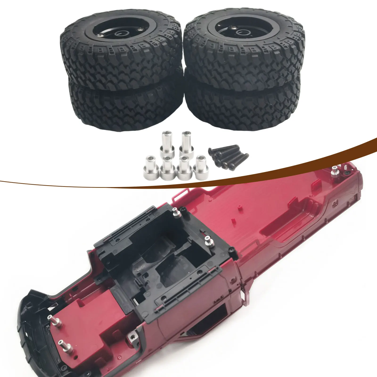 4 Pcs/Set 1/12 RC Car Tires RC Vehicle Scale Accessory Replace Remote Control Car Model RC Spare Parts for MN82 Car Crawler