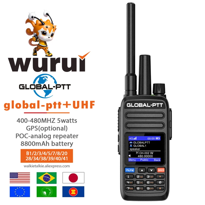 global-ptt G4 POC+UHF ALL bands 4G walkie talkie radio long range ham Portable communication Amateur ptt two-way radio police