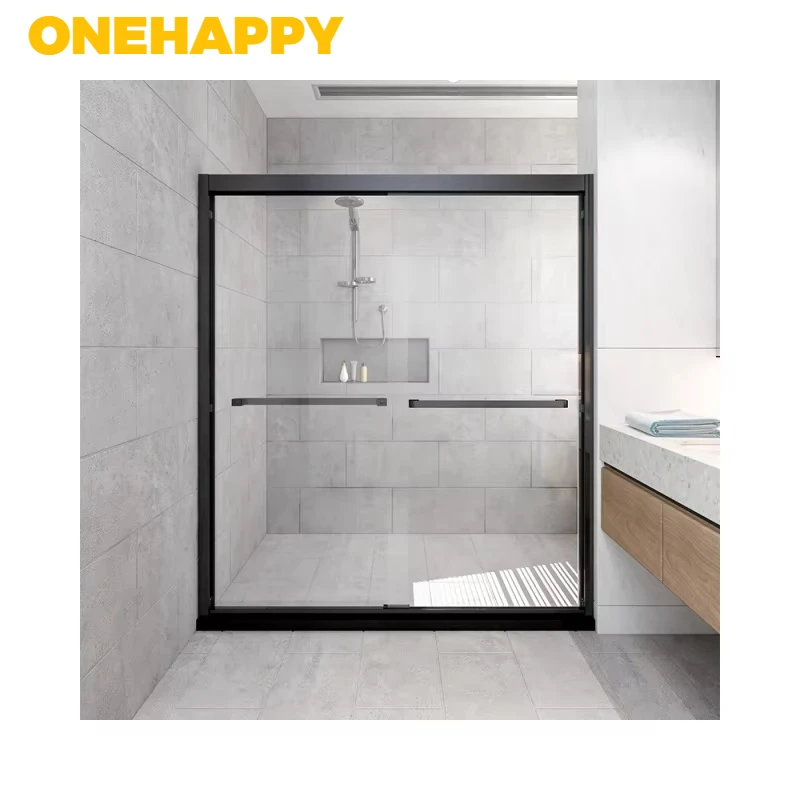 

Bathroom Design Aluminum Frame Shower Enclosure Tempered Glass Door Shower Partition Sliding Shower Door With Metal Handle