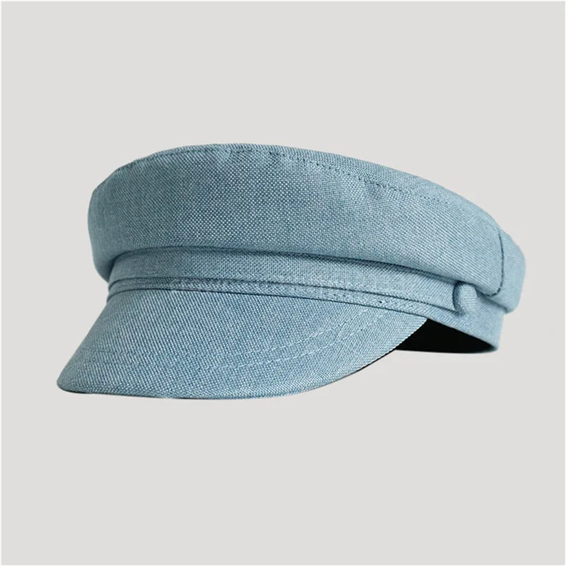 USPOP Women Flat Visor Cap Militray Caps Spring Summer Cotton Linen Newsboy Caps Visor Caps