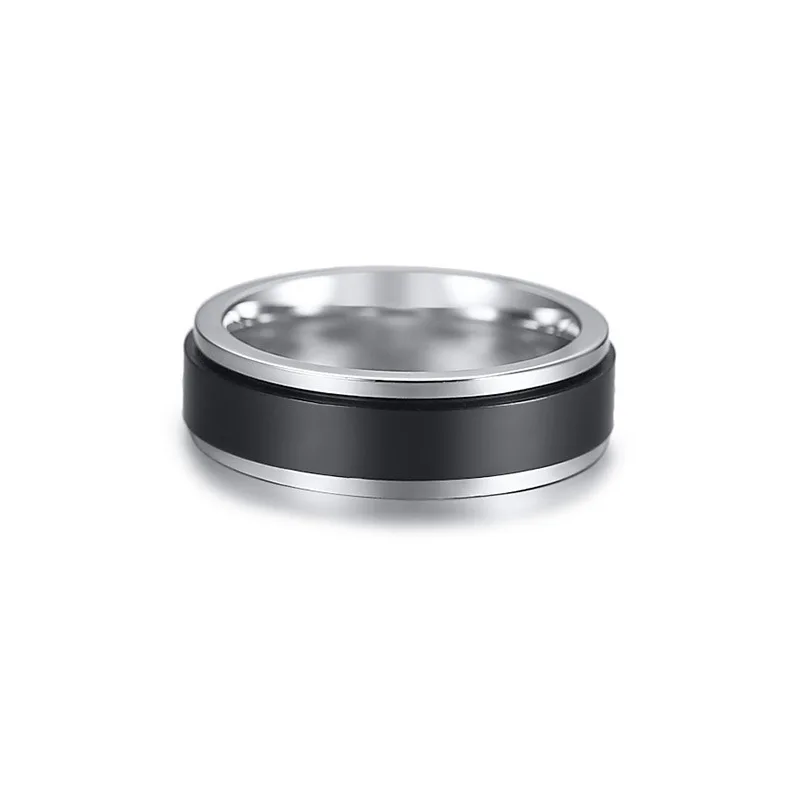 Stainless Steel Rotating Anxiety Wedding Band Rings For Couples Fidget Metal Spinner Anti Stress Joint Ring Anillo Antiestres