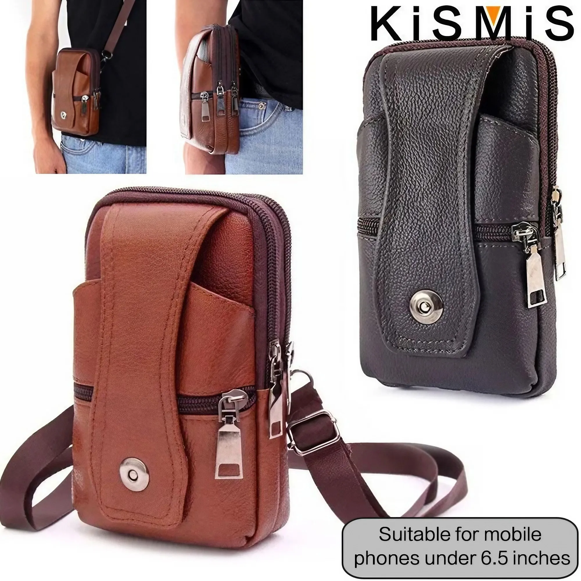 Large Capacity Belt Bag Shoulder Bags Crossbody Bags Buckle Mobile Phone Bag for with below 6.5 in Phone iphone Samsung