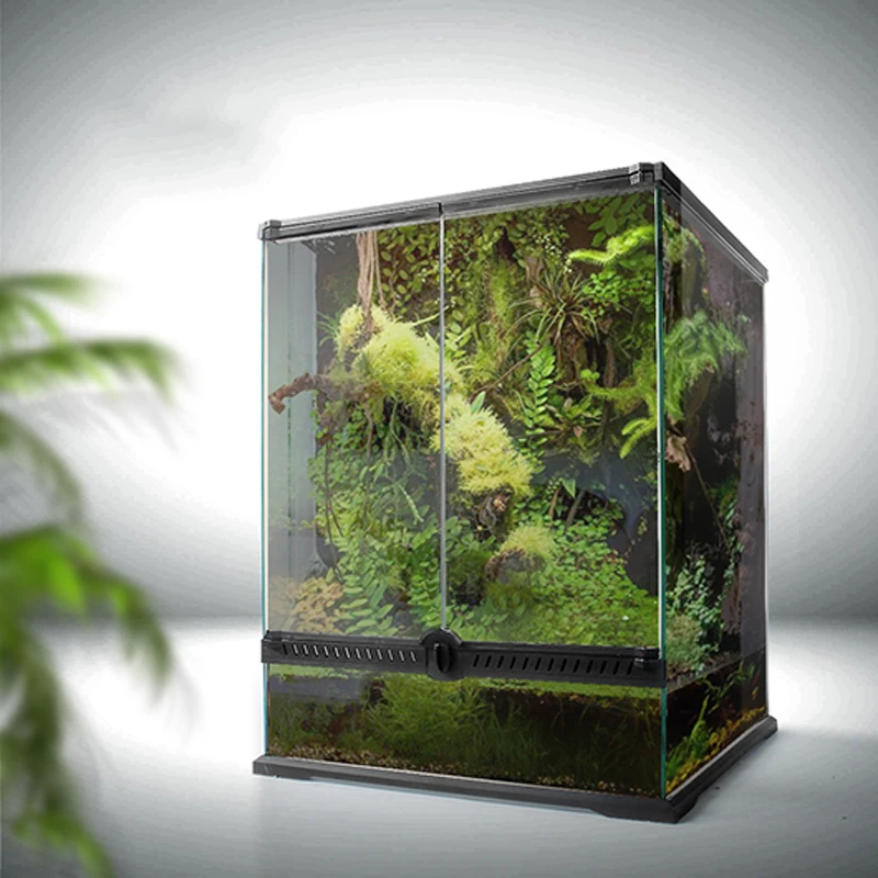 Reptile Rainforest Tank Glass Breeding Box Suitable For Horned Frog Lizard Gecko Corn Snake Reptile Tank Ecological Tank