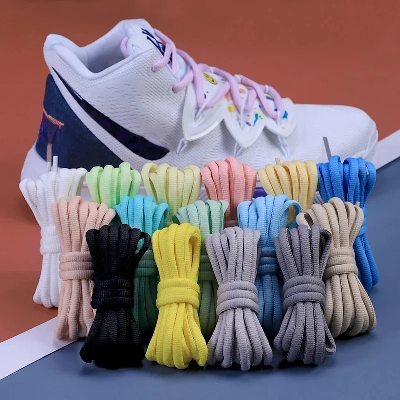 1 paire de lacets de chaussures ovales, lacets athlétiques demi-ronds pour baskets de course, cordes de chaussures durables sans décoloration