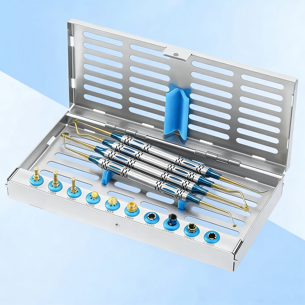 Dental Implant Drill Stopper Kit for Sinus Lifting Elevation Surgical Tools Hand Instrument Set with Storage Case