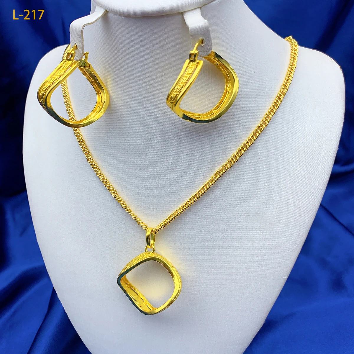 Dubai Twisted Halskette Ohrringe Schmuckset für Frauen Kostüm Indische Braut 24k vergoldet Sets Nigerianisches Hochzeitsgeschenk