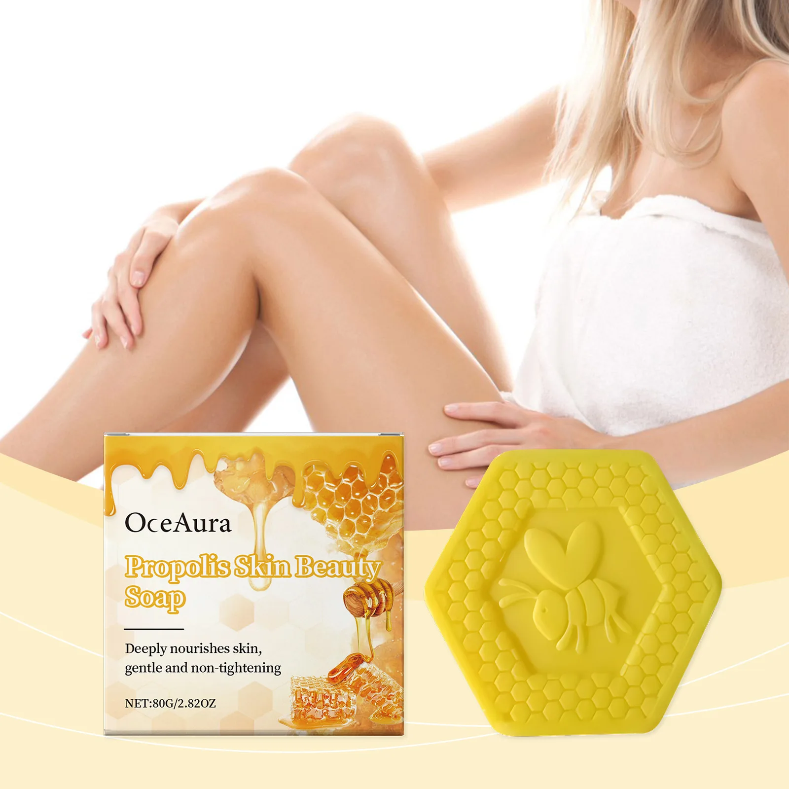 

Oceaura 80 г мыло для ванны с прополисом, удаление омертвевшей кожи, питание, очистка кожи тела, нежное наслаждайтесь освежающим мылом для душа, отшелушивающее мыло для ванны