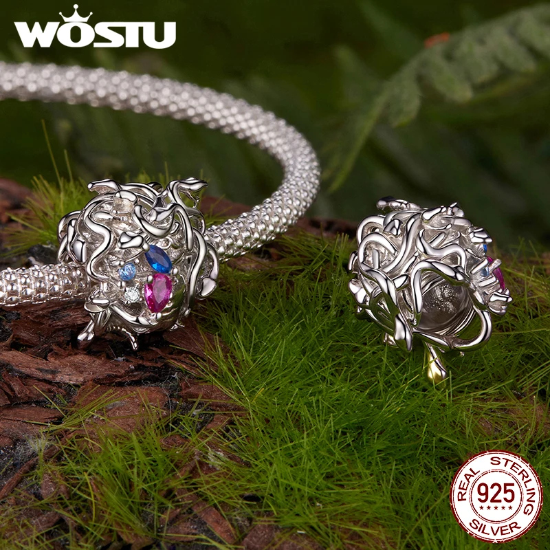 WOSTU 925 فضة العالم بطاقة التارو سحر قلادة للنساء ، الأصلي قوس قزح الخرز DIY صنع المجوهرات #2