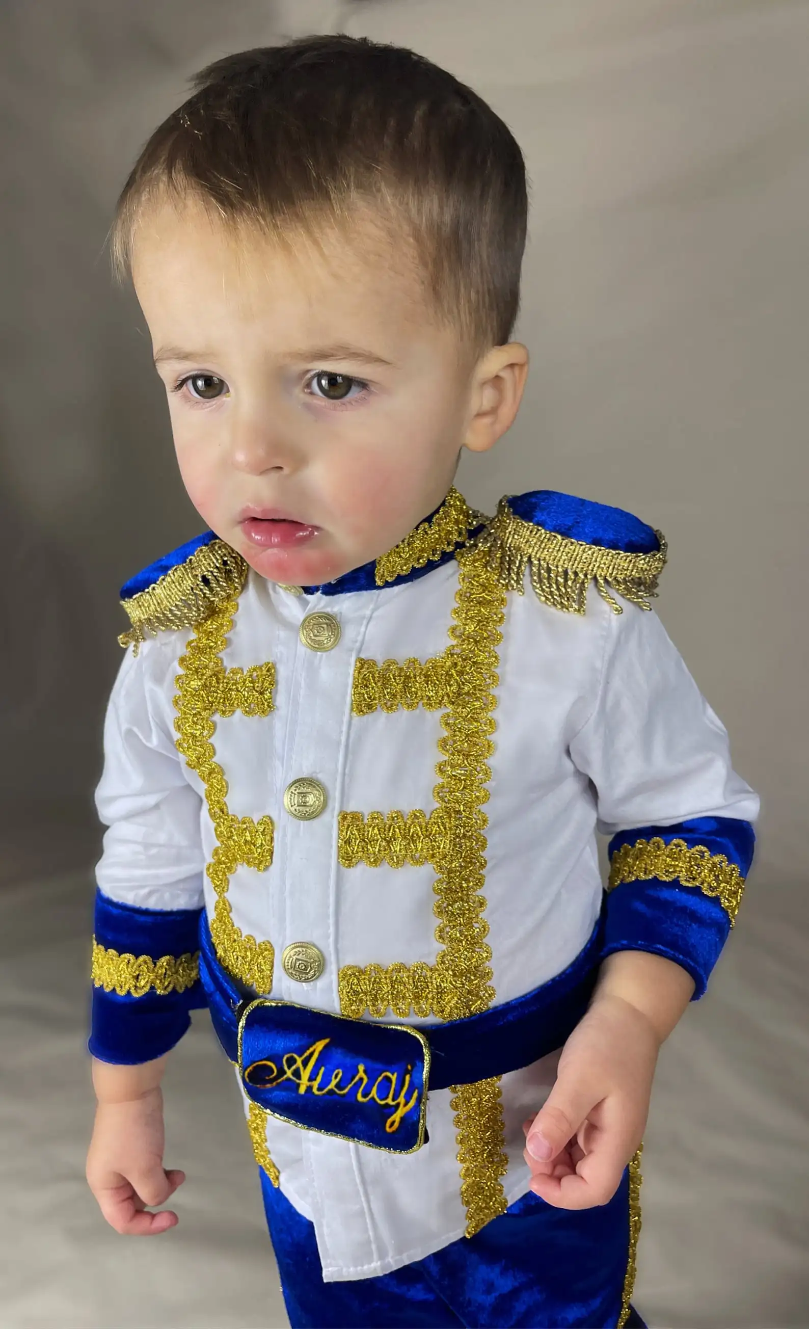 Premier anniversaire garçon tenue. Suite garçon personnalisée, 1er anniversaire du prince royal Gelboy