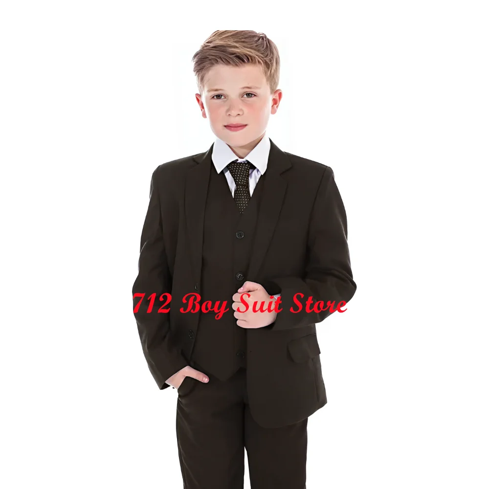 Smoking formel imbibé pour garçons, veste et pantalon de mariage, glaçure, vêtements pour enfants, blazer coupe couvertes, mode pour enfants, 3 pièces