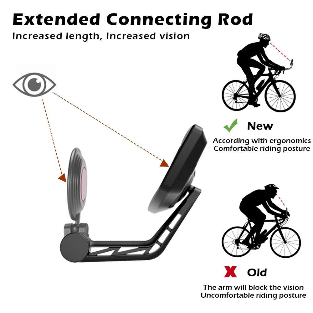 EasyDo Bicycle Mirror Bicycle Bar End Mirror Adjustable Bike Handlebar Mirror Wide Range Back Sight Reflector Cycling Accessory