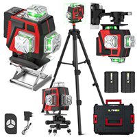 4D/16 Lines Laser Level 360°Self-leveling Laser Levels With 2 Batteries And A Triangular Bracket