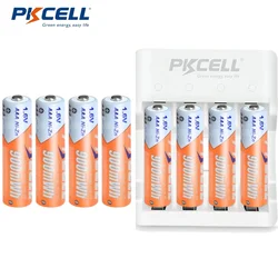 PKCELL 8PCS 1.6V Ni-Zn Batteries Rechargeable 1.6V Nickel-Zinc 900Mwh Ni-Zn 3A AAA Rechargeable Battery with 4 Bay Charger