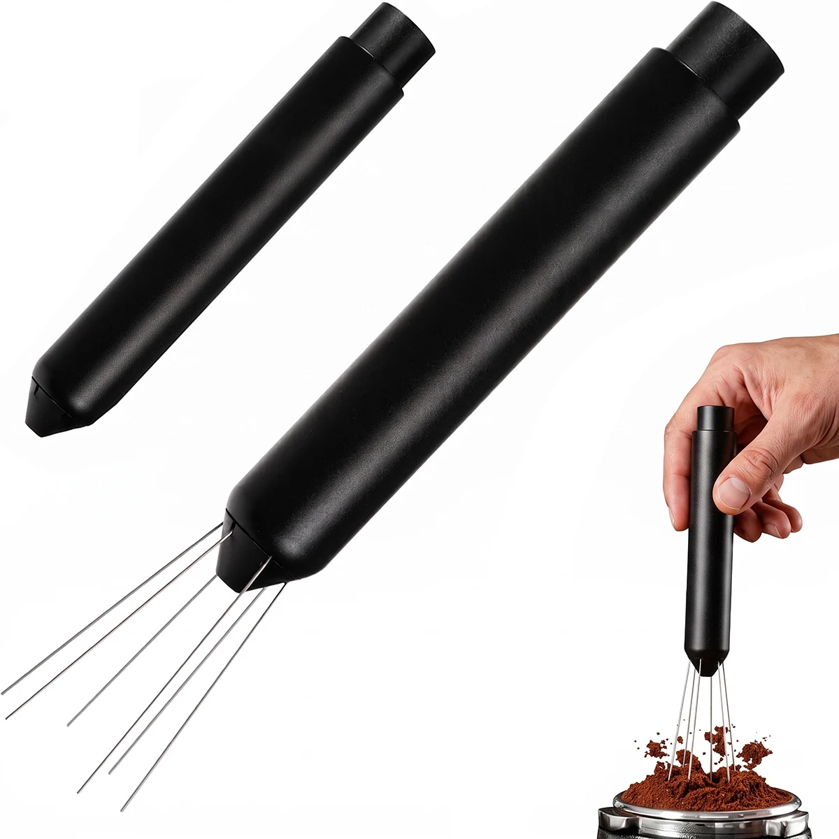 WDT Espresso Distribution Tool, Stirrer Tool For Barista-Grade Precision Brewing, Tamper With Retractable Stainless Steel Needle