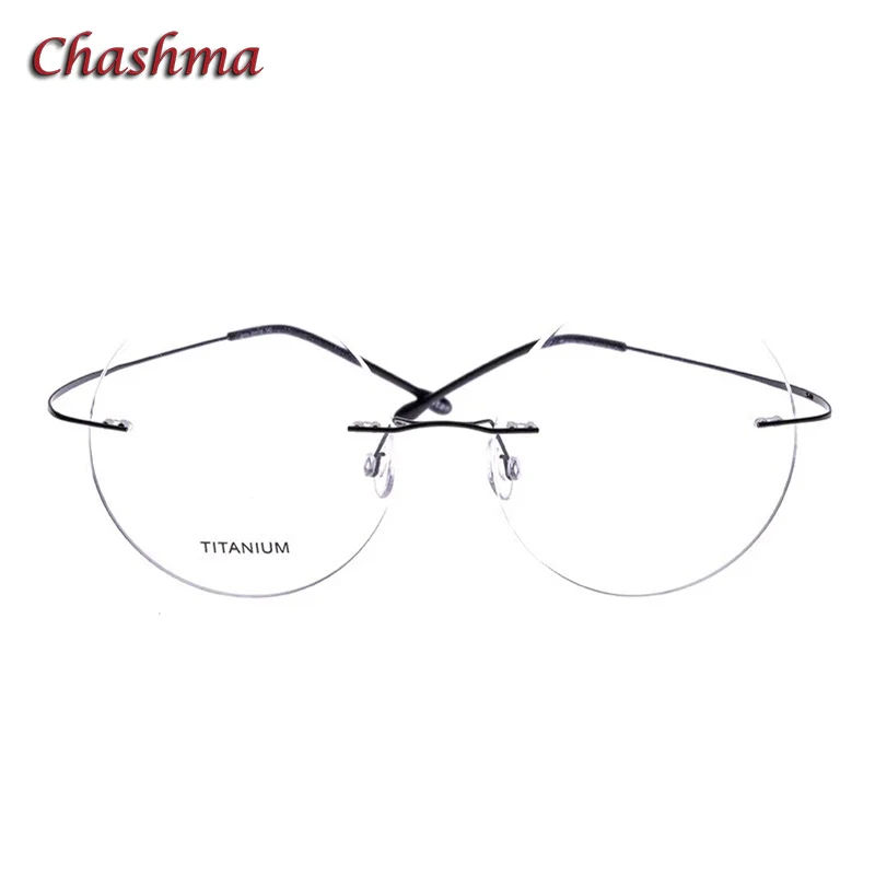 Chashma Round Titanium Rimless Eyeglasses Ultra Light Myopia Vintage Glasses Optical Frame for Male and Women