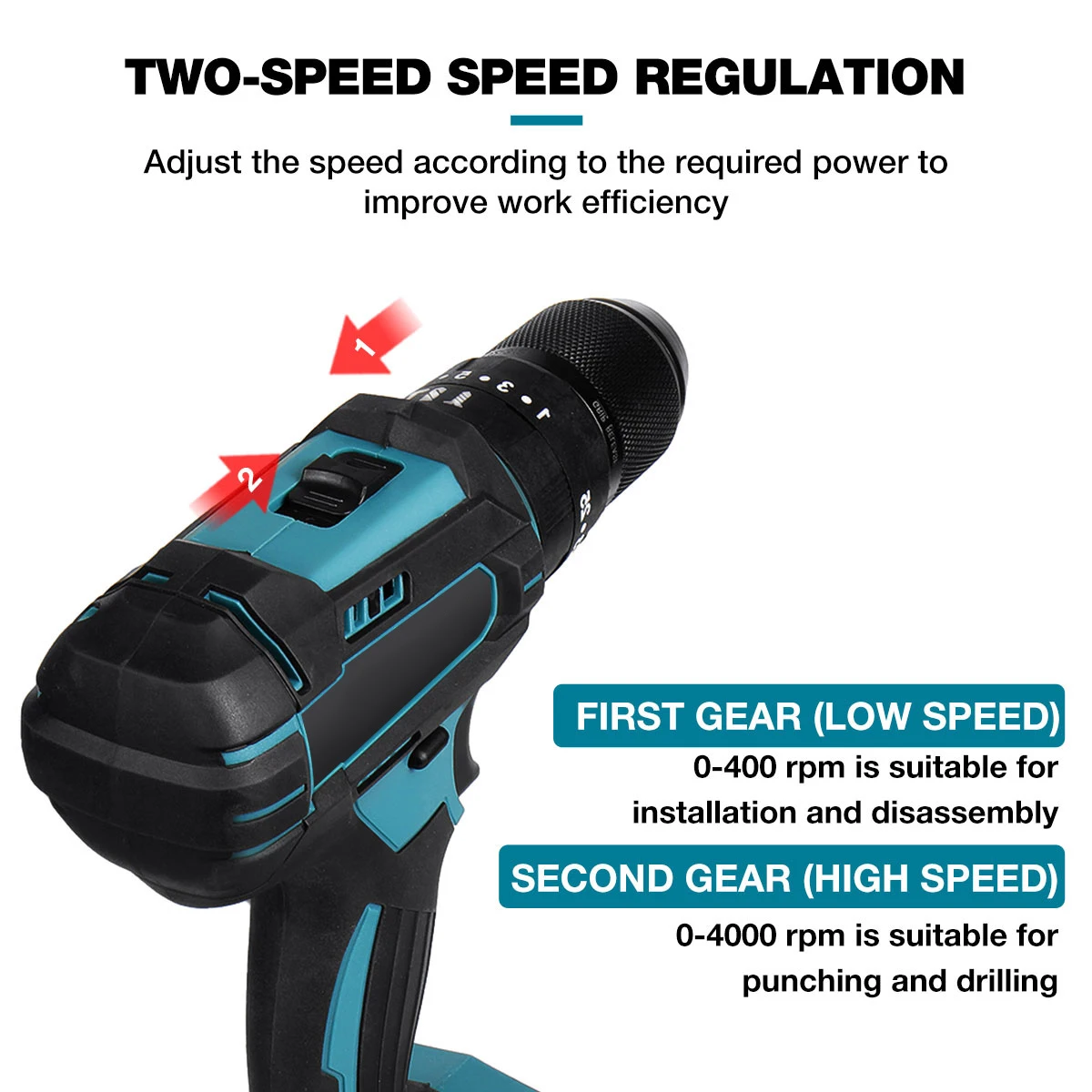 3 in 1 Cordless Electric Tool 28V Impact Impact Driver Power Tool 1350rpm Impact French for Home DIY For Makita 28V Battery