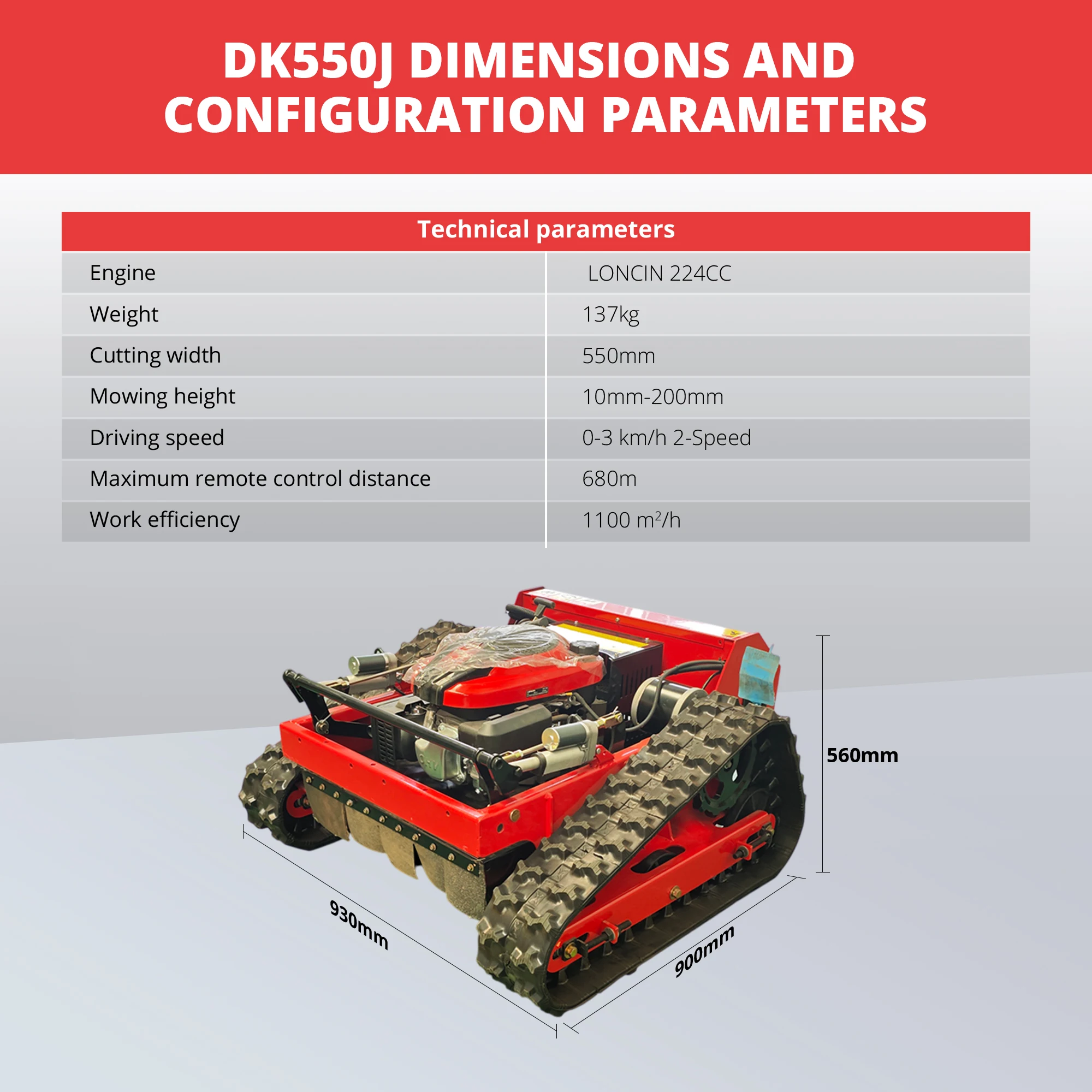 Customized Professional 9HP RC Lawn Mower 4WD 45° Slope Climbing Wireless Remote Control Grass Trimmer for Rough Terrain