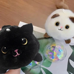 Wagging Tail Cute Cat Toy Plush Doll Key Rings Door And Bag Pendant Cartoon Animal Cat Fashion Girls Keychain Chains Women Gift