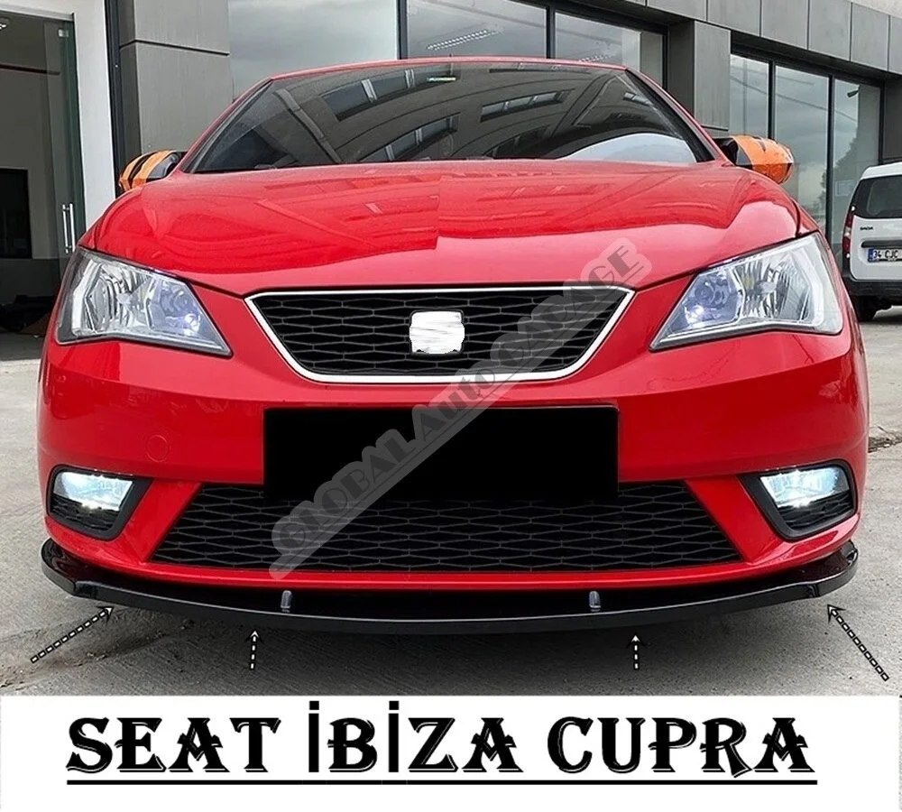 For Seat Ibiza  Front Bumper Attachment Lip 2008-2017 Piano Glossy Black Splitter Diffuser Universal Spoiler Bumper